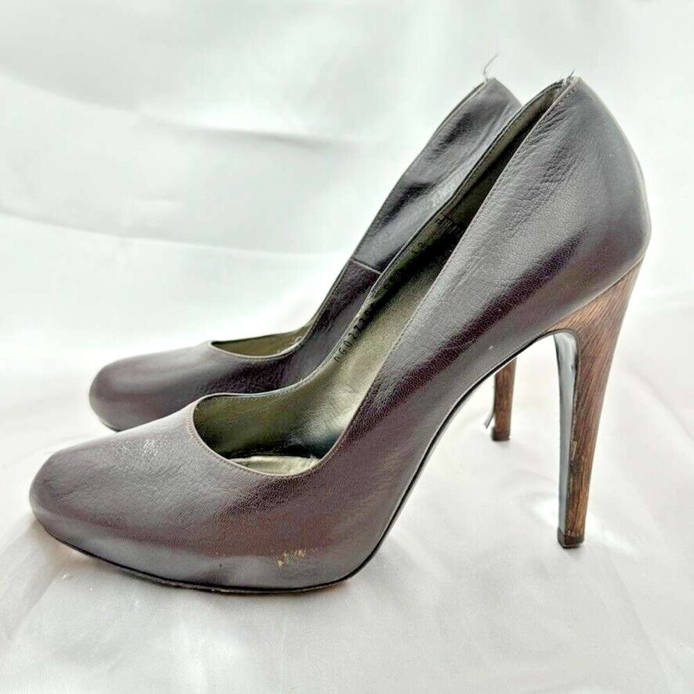 Salvatore Ferragamo Womens 10 Brown Leather High Heel Pumps